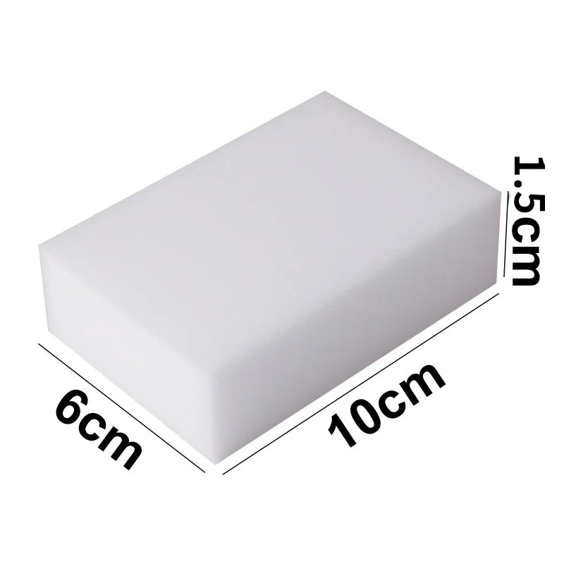 100 unids/lote esponja de melamina borrador mágico de esponja para cocina, oficina, baño, limpiador de melamina, esponja de limpieza 100x60x15mm
