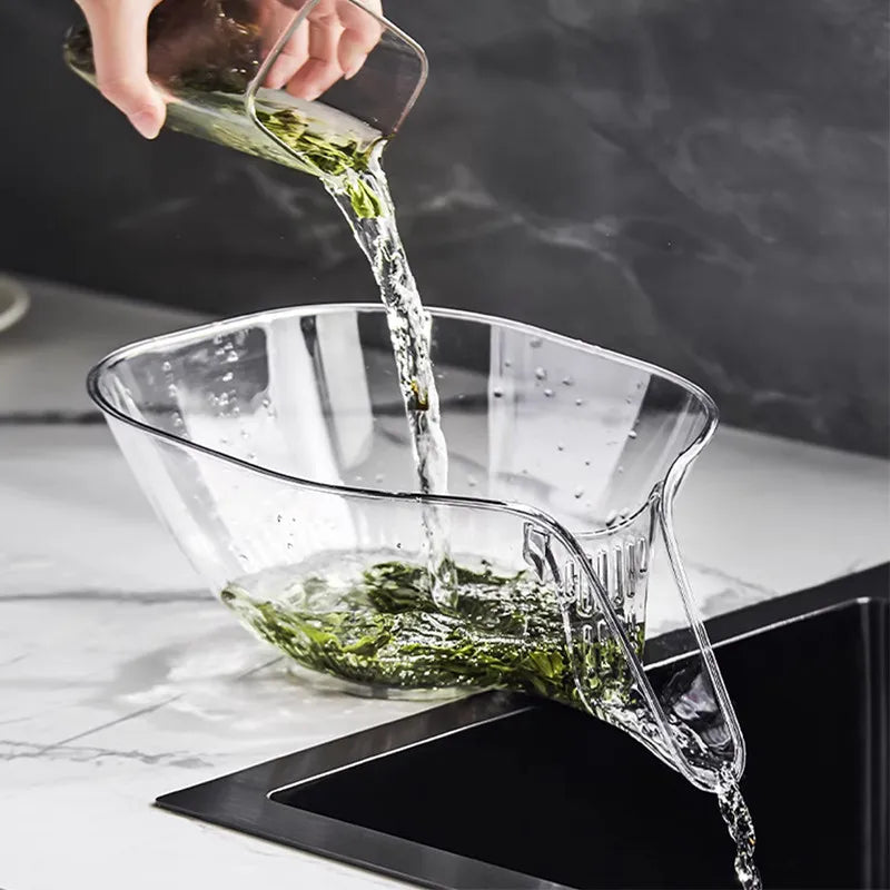 Tazón de drenaje multifunción, rebanador de cocina, lavabo ecológico de plástico para lavar vegetales y frutas en el hogar y la cocina