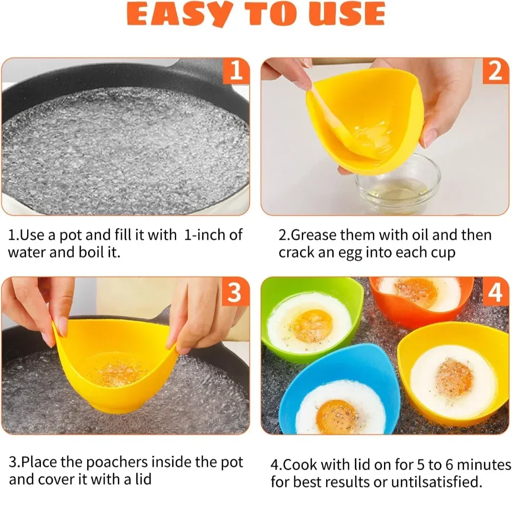 Silicone Egg Liquid Boiling Cup With Annular Stent Non-Stick Egg Liquid Cup Is Suitable For Air Fryer Oven Stove Boiled Egg Cake