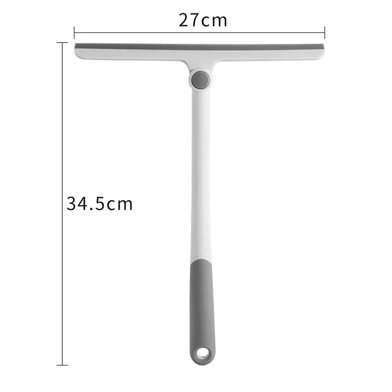 Limpiacristales de ducha giratorio 360 grados, rasqueta de limpieza de vidrio con soporte de silicona para espejo de baño