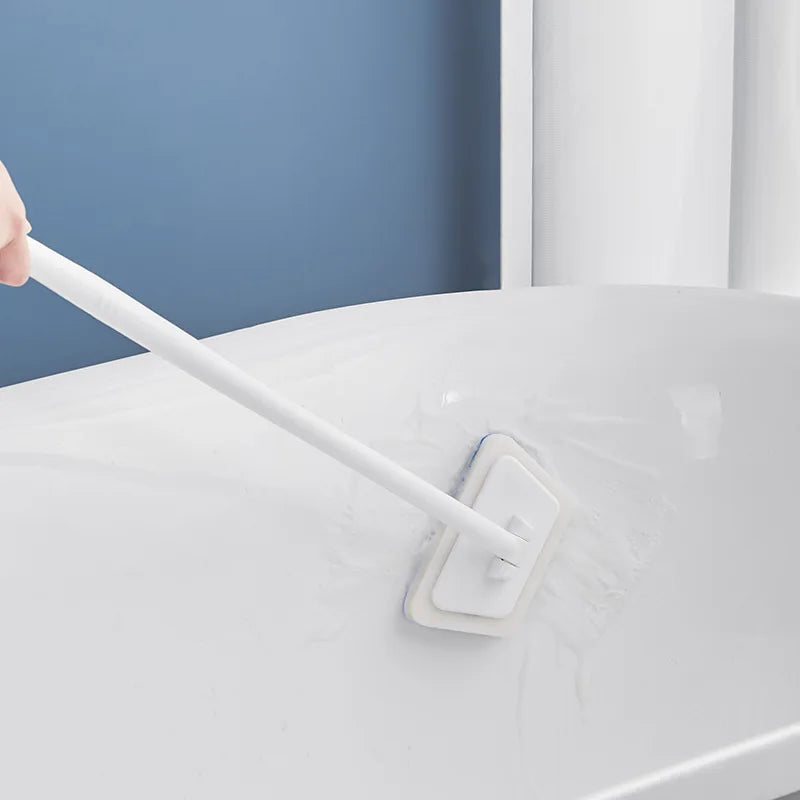 Cepillo de limpieza de esponja para baño, herramienta multifuncional, mango largo extraíble, cepillos para suelo de hogar y bañera, cepillo para azulejos de cerámica