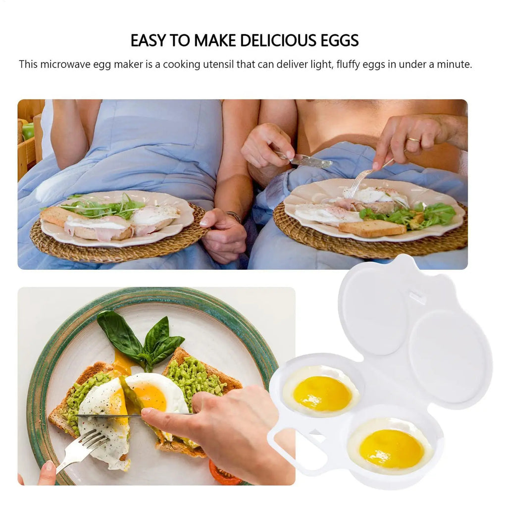 Microwave Cooking Eggs Steamer Kitchen Egg Maker 2 Eggs Capacity Round Steamer Microwave Egg Boiler Poacher