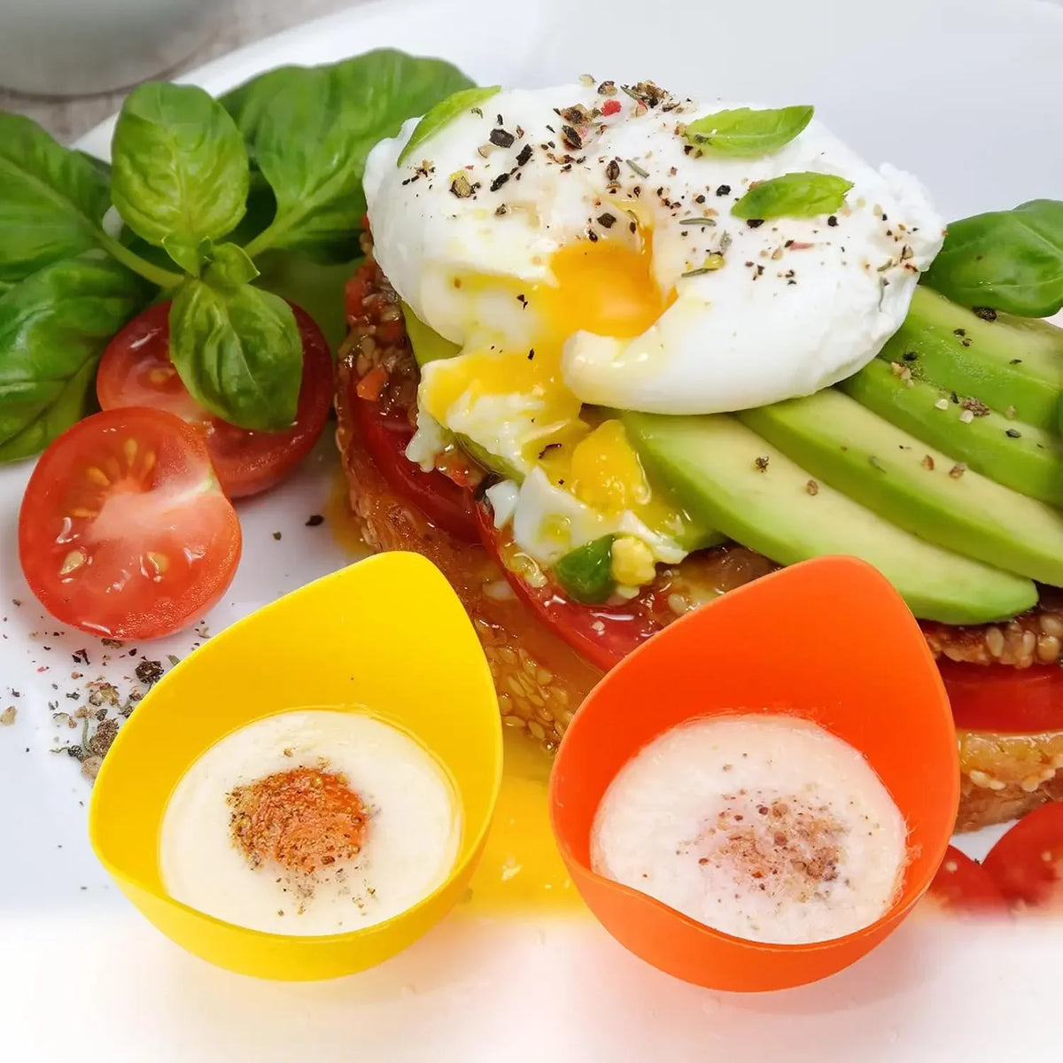 Silicone Egg Liquid Boiling Cup With Annular Stent Non-Stick Egg Liquid Cup Is Suitable For Air Fryer Oven Stove Boiled Egg Cake