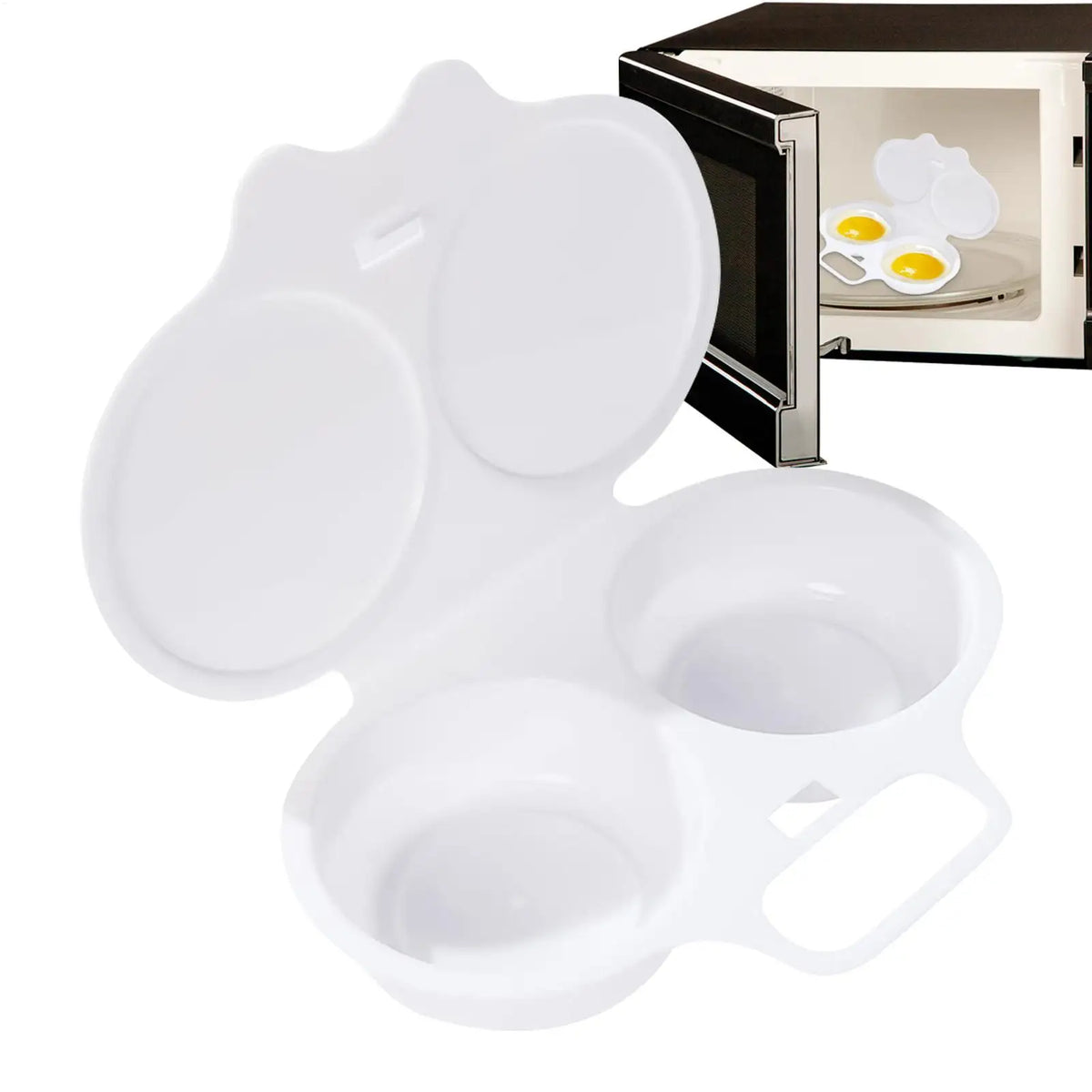Microwave Cooking Eggs Steamer Kitchen Egg Maker 2 Eggs Capacity Round Steamer Microwave Egg Boiler Poacher