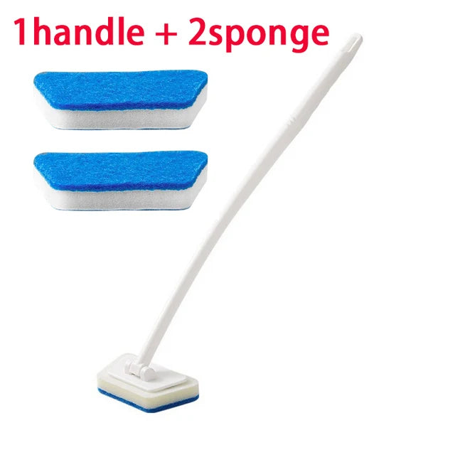 Cepillo de limpieza de esponja para baño, herramienta multifuncional, mango largo extraíble, cepillos para suelo de hogar y bañera, cepillo para azulejos de cerámica