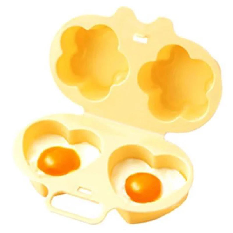 New Microwave Egg Steamer (flower + Heart) Cooker Steamed Egg Mold Boiled Egg Mold Mini Breakfast