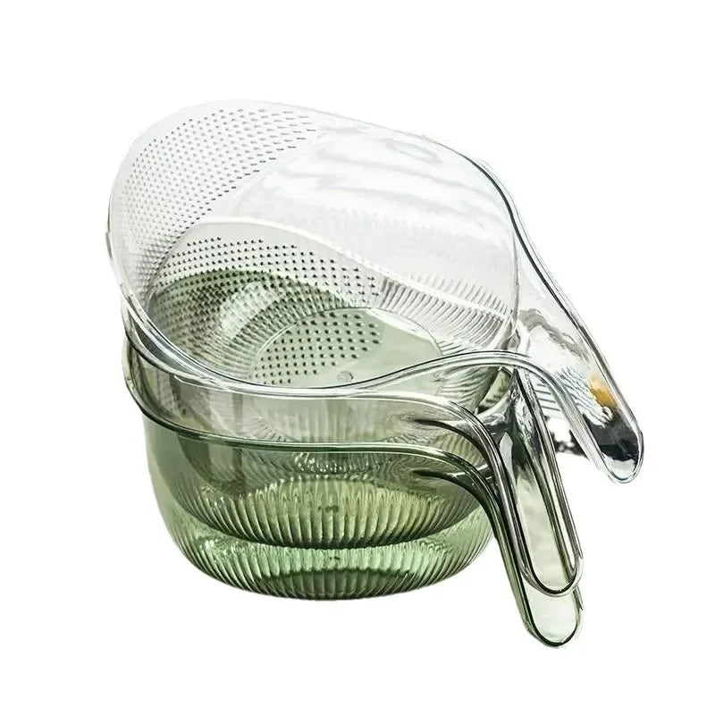 Gadget de lavado de cocina, filtro de lavado de arroz, cuenco de enjuague de arroz, cesta de drenaje, lavavajillas doméstico, lavabo de frutas con asa