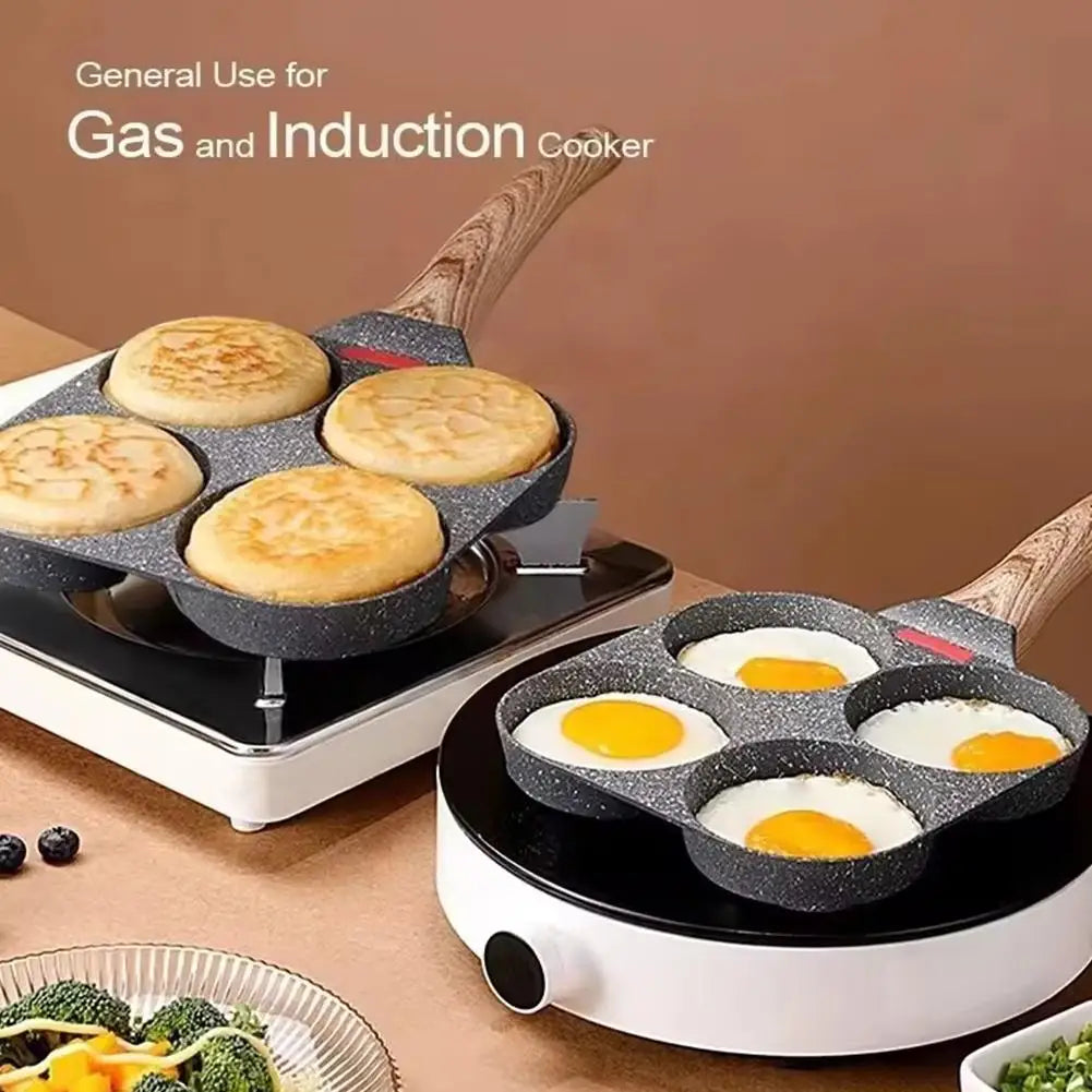 Egg Frying Pan Nonstick Pancake Pans Non-Stick 4hole-in-1 Cast Iron Egg Cooker Bread Breakfast Maker Induction universal Pancake