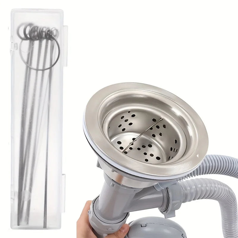 Kit de 10 Agujas de Limpieza de Acero Inoxidable para Quemadores de Estufas de Gas, Cabezales de Ducha y Desagües   Steel Cleaning Needle Shower Heads of Various Sizes, Gas Stove Outlets, Wipers, Sewer Cleaning Kit Tools