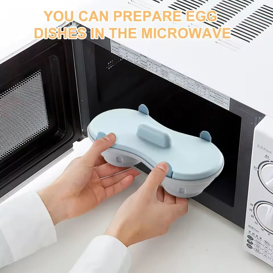 Microwave Egg Poacher Efficient Microwave Double Egg Poacher Cook Poached Eggs with Detachable Drain Basket Heat Kitchen Tool