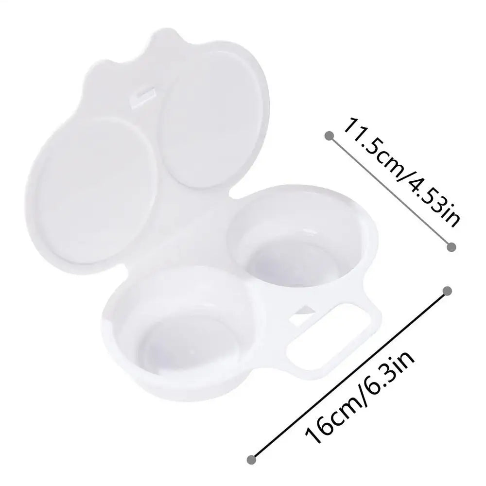 Microwave Cooking Eggs Steamer Kitchen Egg Maker 2 Eggs Capacity Round Steamer Microwave Egg Boiler Poacher