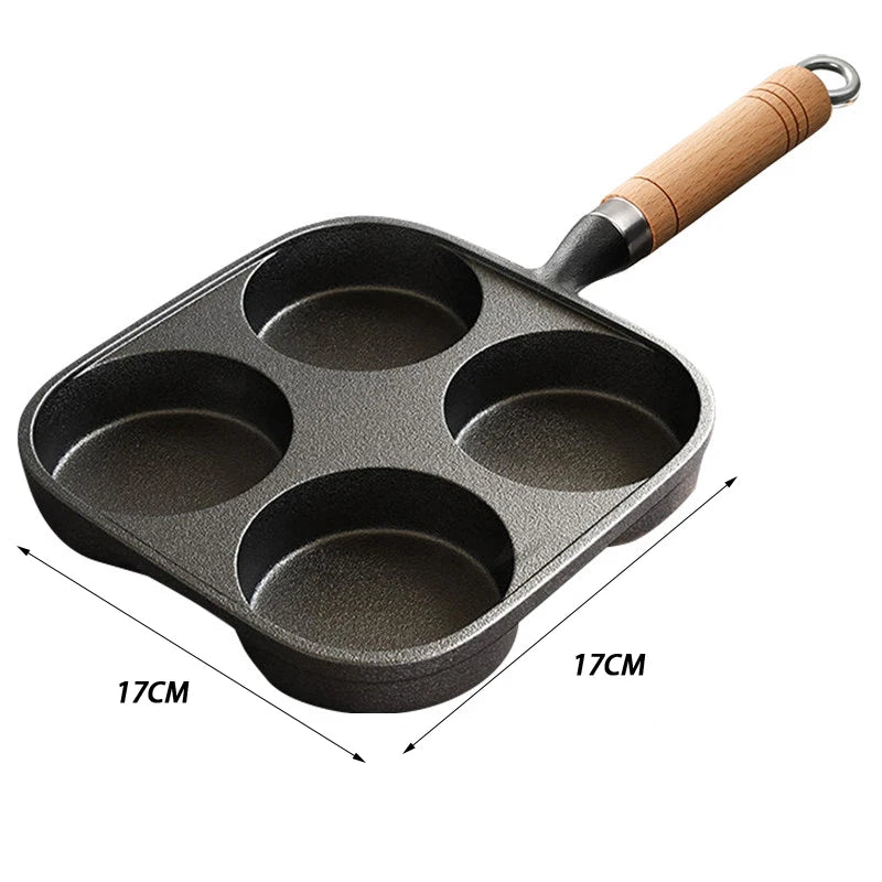 4-Hole Egg Frying Pan Nonstick Cookware Pans Omelet Pan Frying Pot Suitable For Gas Stove Induction Cooker