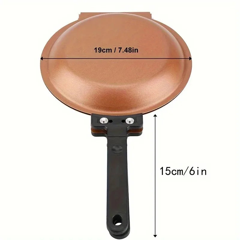 Double Sided Folding Non Stick Frying Pan, Breakfast Pan, Waffle and Cake Frying Pan, Kitchen Tools, New Kitchen Accessories