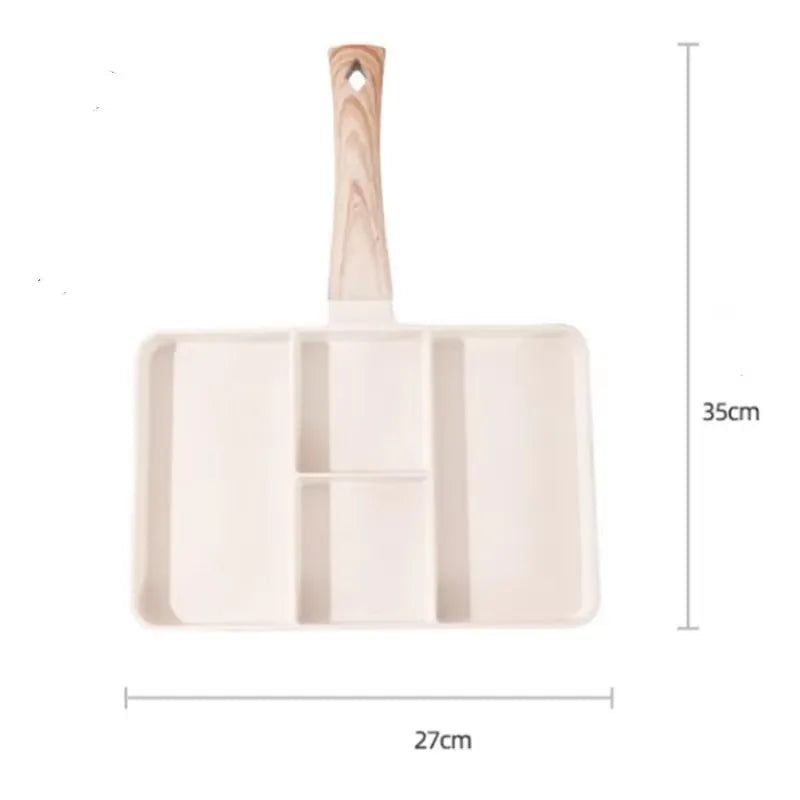 Non-Stick 4-Section Frypan for Cooking Steaks, Fish, Eggs, Omelets on Gas and Induction Cooktops