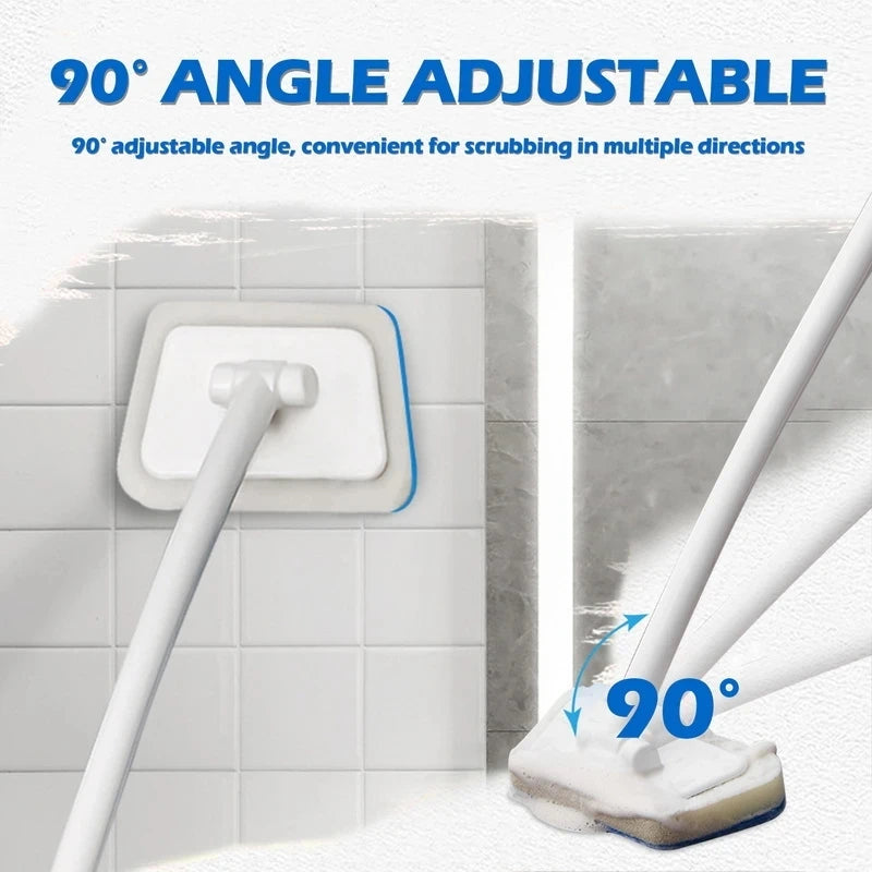 Cepillo de limpieza de esponja para baño, herramienta multifuncional, mango largo extraíble, cepillos para suelo de hogar y bañera, cepillo para azulejos de cerámica