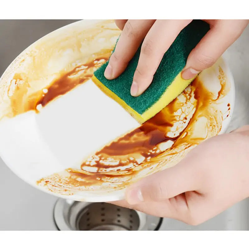 Esponjas de fregar de doble cara Esponja para lavar platos de cocina Almohadilla de fregar Nano Esmeril Mágico Frote Limpio Olla Óxido Tazón Manchas Esponjas de limpieza