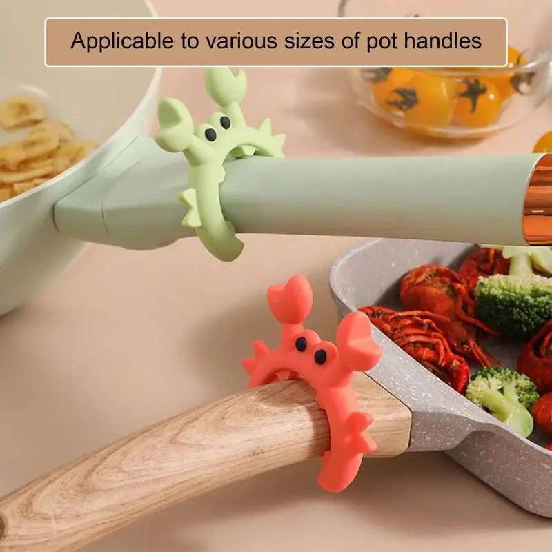 Descansa Utensilios con Forma de Cangrejo, Soporte de Silicona para Cucharas y Espátulas, Antiderrame para Encimera, Utensilio de Cocina