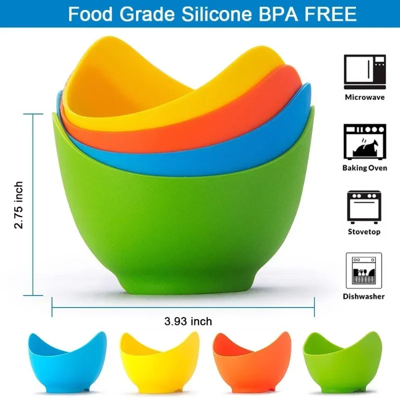 Silicone Egg Liquid Boiling Cup With Annular Stent Non-Stick Egg Liquid Cup Is Suitable For Air Fryer Oven Stove Boiled Egg Cake