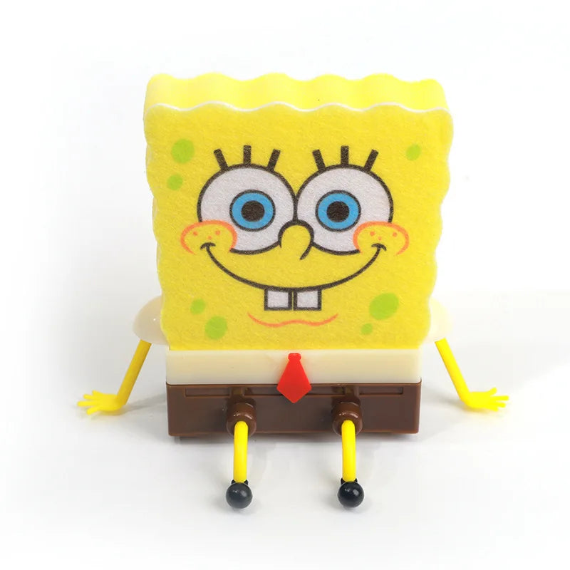 SpongeBob SquarePants Dish Washing Brush Sponge Dish Cloth Drain Rack Reusable Cleaning Tool Kitchen Supplie Scrub Scouring