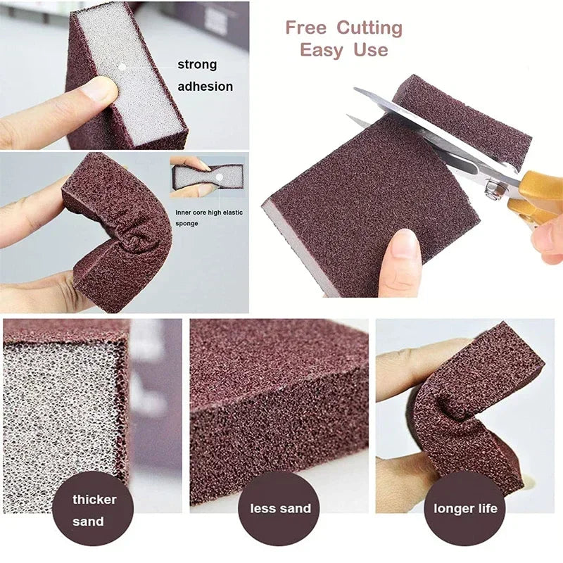 1/10Pcs Esponja para Quitar Óxido Borrador de Carborundo Cepillo de Limpieza Doméstico Esponjas de Fregar Desincrustantes para Frotar Ollas Utensilios de Cocina