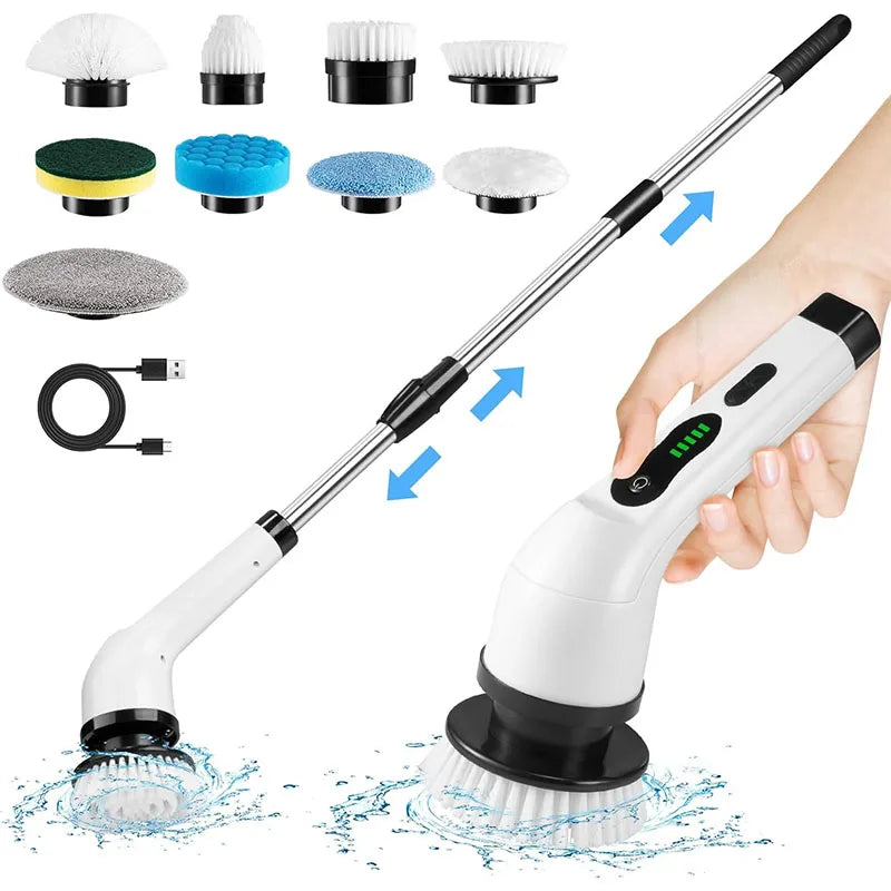 Cepillo Giratorio Eléctrico Inalámbrico Multiusos para Limpieza de Cocina, Baño y Aseo - Cepillos de Pelo y Fregonas para el Hogar