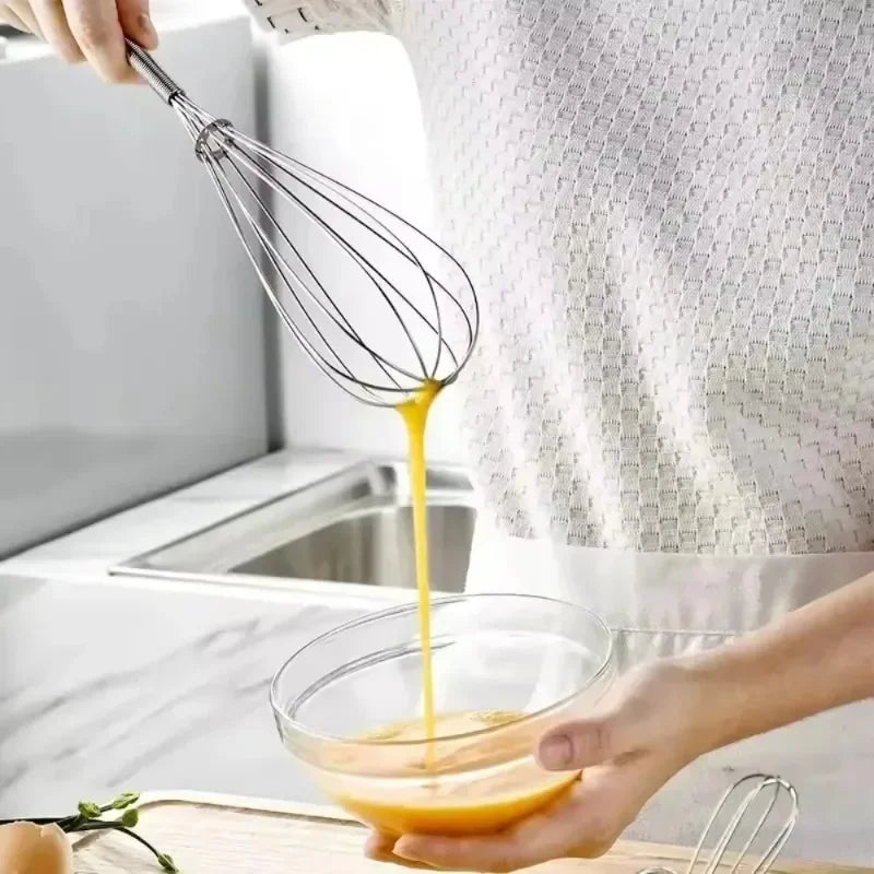 1PCS Multifunctional Rotary Manual Egg Beater Mixer Kitchen Egg Whisk Bake Tool Egg Agitator Stainless Steel Kitchen Accessories