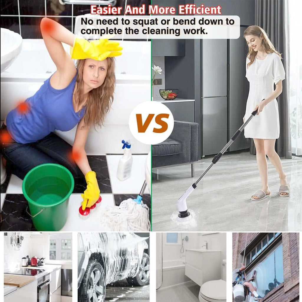 Cepillo Giratorio Eléctrico Inalámbrico Multiusos para Limpieza de Cocina, Baño y Aseo - Cepillos de Pelo y Fregonas para el Hogar
