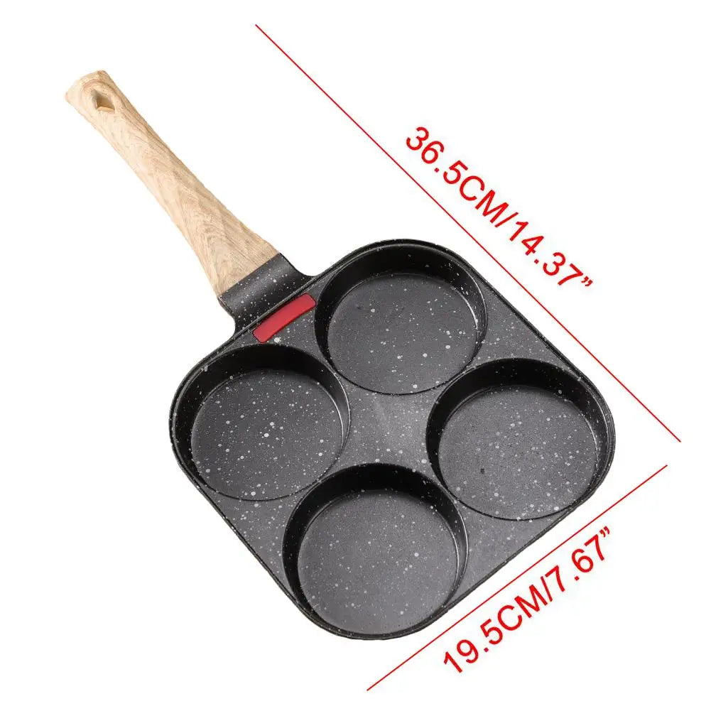 Egg Frying Pan Nonstick Pancake Pans Non-Stick 4hole-in-1 Cast Iron Egg Cooker Bread Breakfast Maker Induction universal Pancake