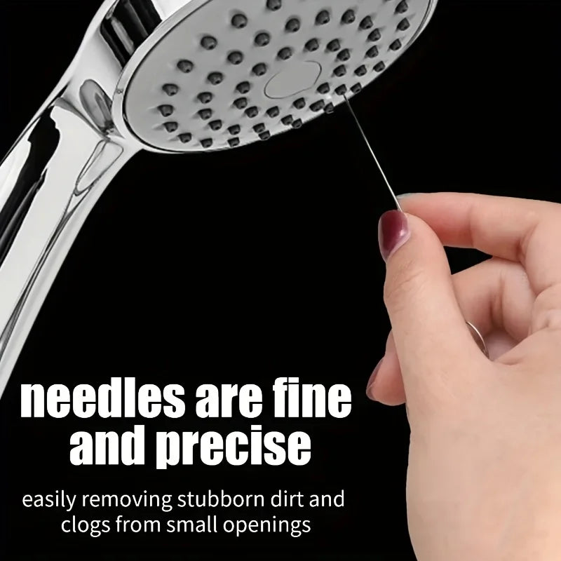 Kit de 10 Agujas de Limpieza de Acero Inoxidable para Quemadores de Estufas de Gas, Cabezales de Ducha y Desagües   Steel Cleaning Needle Shower Heads of Various Sizes, Gas Stove Outlets, Wipers, Sewer Cleaning Kit Tools