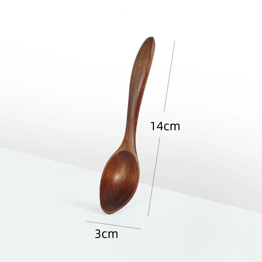 Cucharas de madera ecológicas de estilo japonés, cuchara de café antiquemaduras para té, postre, herramientas de cocina, cuchara de sopa
