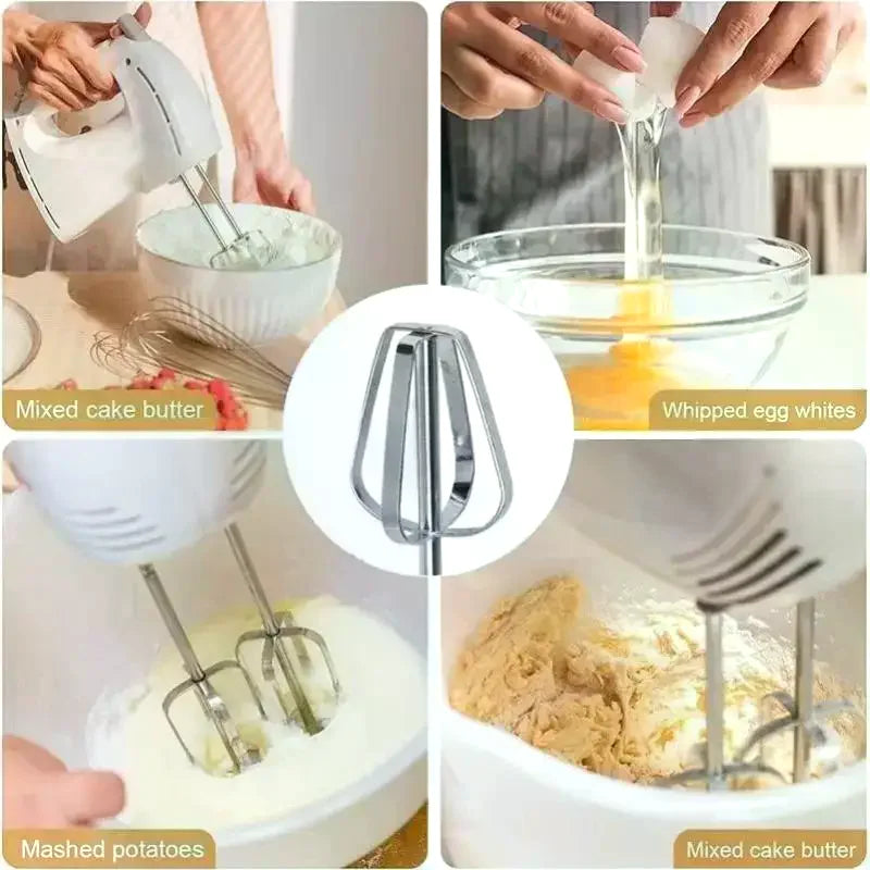 Electric Egg Beater Stirring Hook Stainless Steel Handheld Egg Whisk Mixing Stick Durable Kitchen Mixer 1/2/4Pcs Set