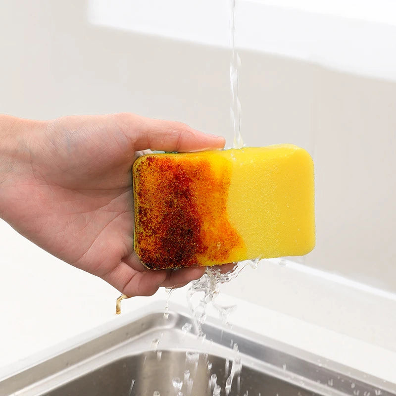 Esponjas de fregar de doble cara Esponja para lavar platos de cocina Almohadilla de fregar Nano Esmeril Mágico Frote Limpio Olla Óxido Tazón Manchas Esponjas de limpieza