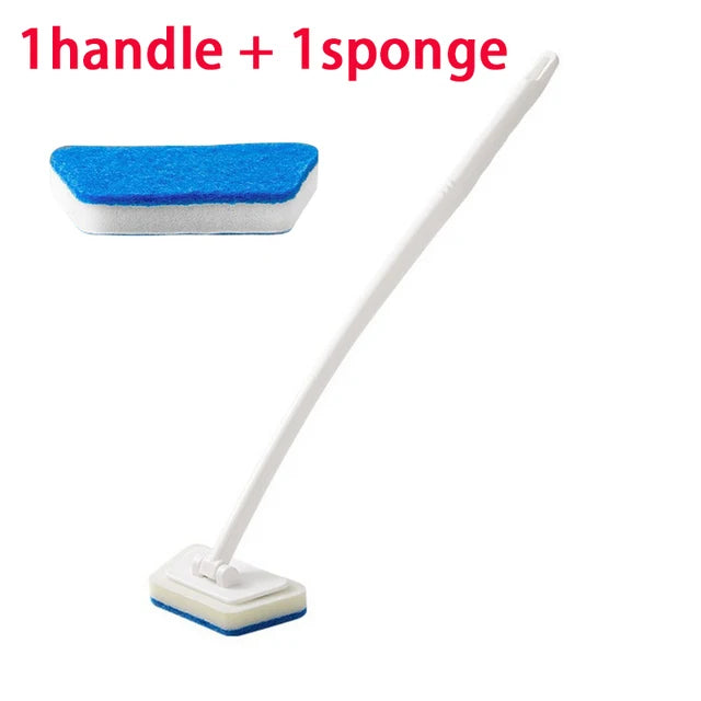 Cepillo de limpieza de esponja para baño, herramienta multifuncional, mango largo extraíble, cepillos para suelo de hogar y bañera, cepillo para azulejos de cerámica