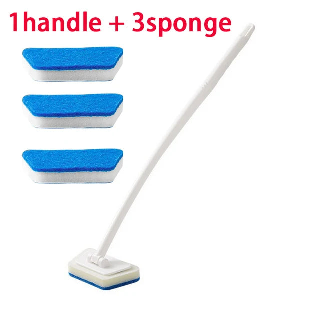 Cepillo de limpieza de esponja para baño, herramienta multifuncional, mango largo extraíble, cepillos para suelo de hogar y bañera, cepillo para azulejos de cerámica