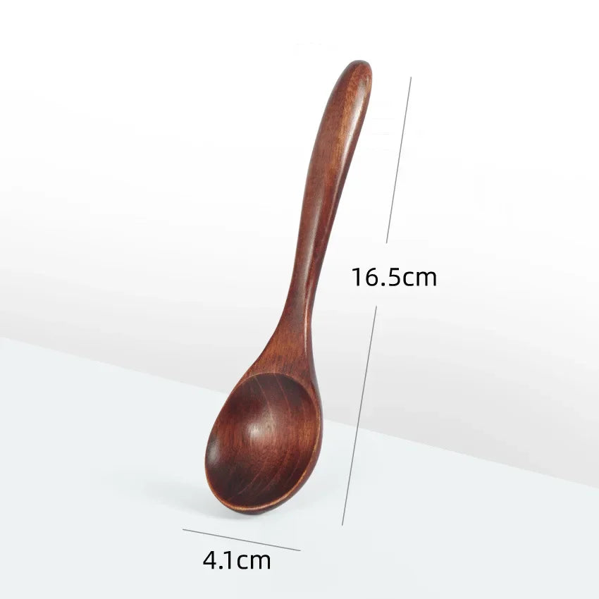 Cucharas de madera ecológicas de estilo japonés, cuchara de café antiquemaduras para té, postre, herramientas de cocina, cuchara de sopa