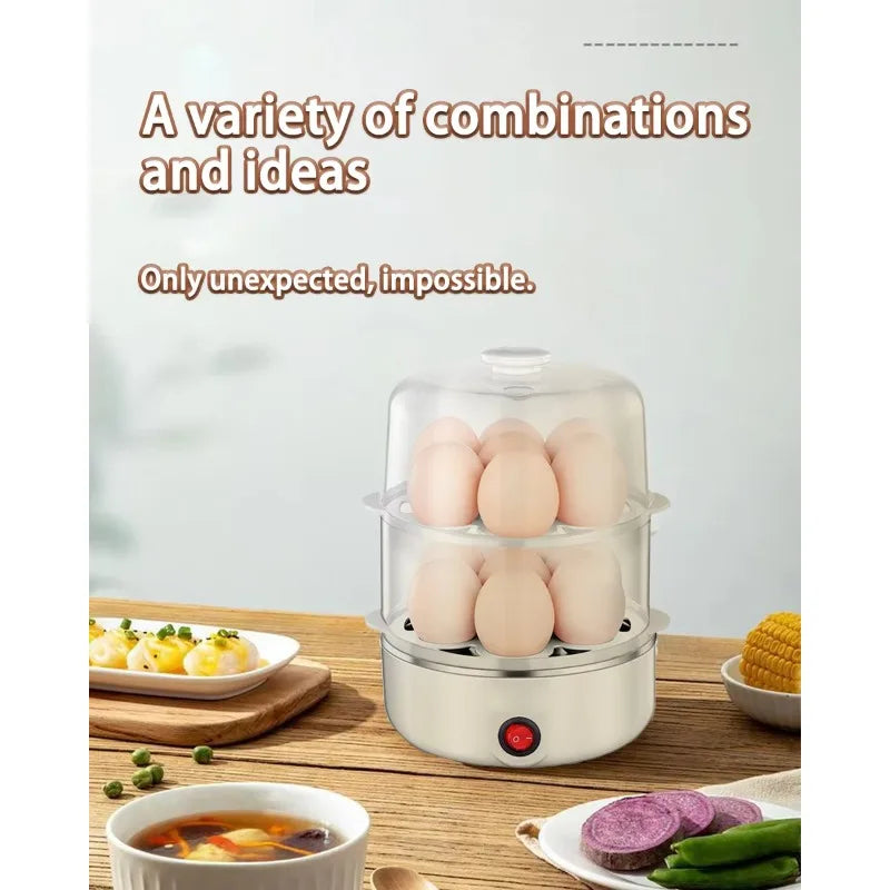 Dual-Layer Microwave Egg Cooker Easy Kitchen Boiler for Boiling Eggs Versatile Tool for Quick and Convenient Cooking