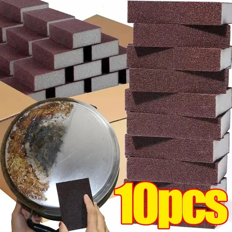 1/10Pcs Esponja para Quitar Óxido Borrador de Carborundo Cepillo de Limpieza Doméstico Esponjas de Fregar Desincrustantes para Frotar Ollas Utensilios de Cocina