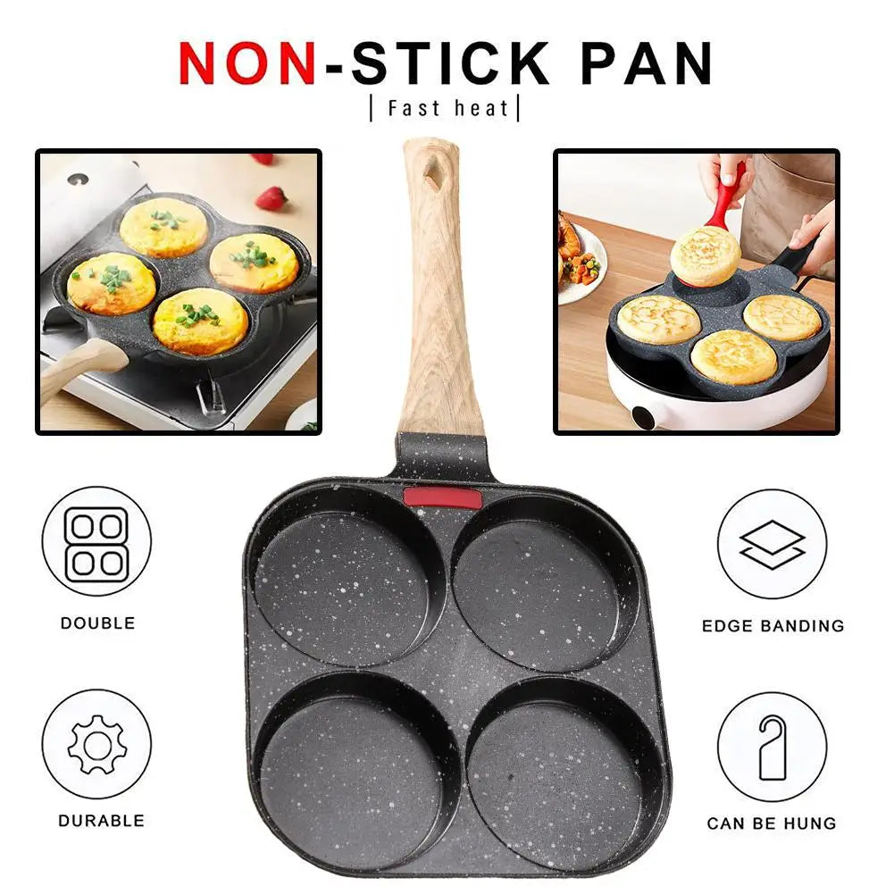 Egg Frying Pan Nonstick Pancake Pans Non-Stick 4hole-in-1 Cast Iron Egg Cooker Bread Breakfast Maker Induction universal Pancake