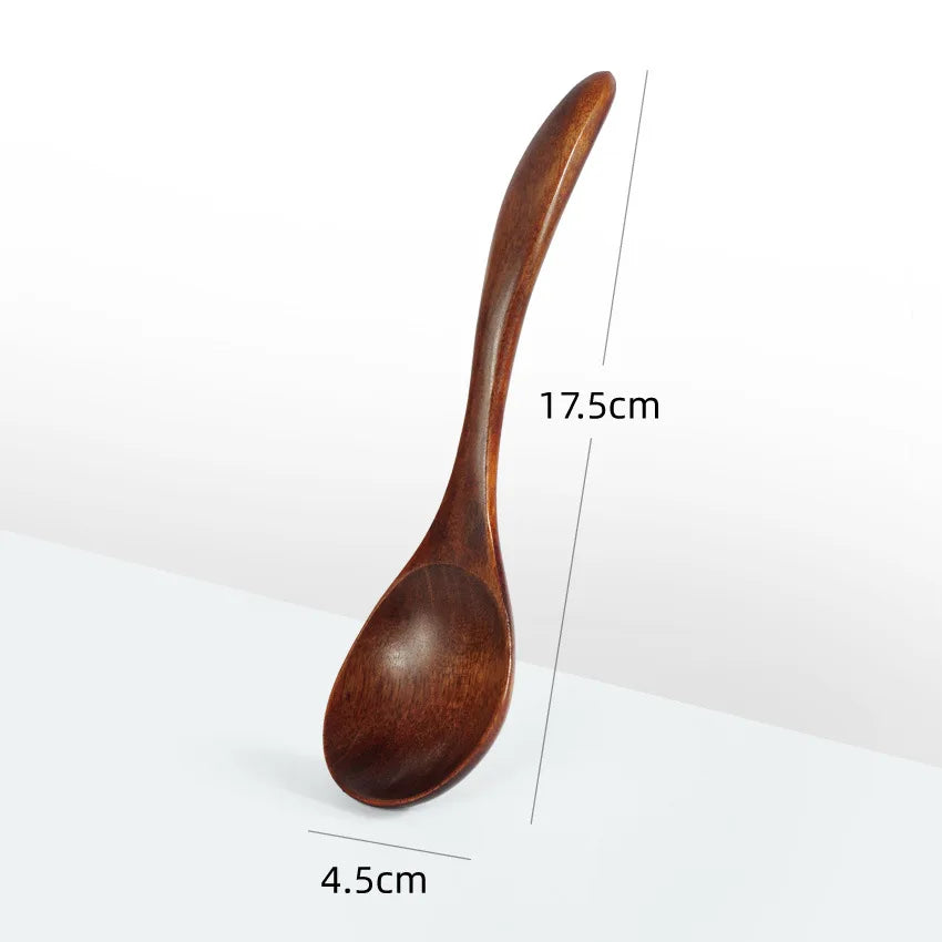 Cucharas de madera ecológicas de estilo japonés, cuchara de café antiquemaduras para té, postre, herramientas de cocina, cuchara de sopa
