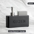 Modern Kitchen Accessories Soap Dispenser Set Liquid Hand Soap Dispenser Pump Bottle Brushes Holds and Stores Sponges Scrubbers