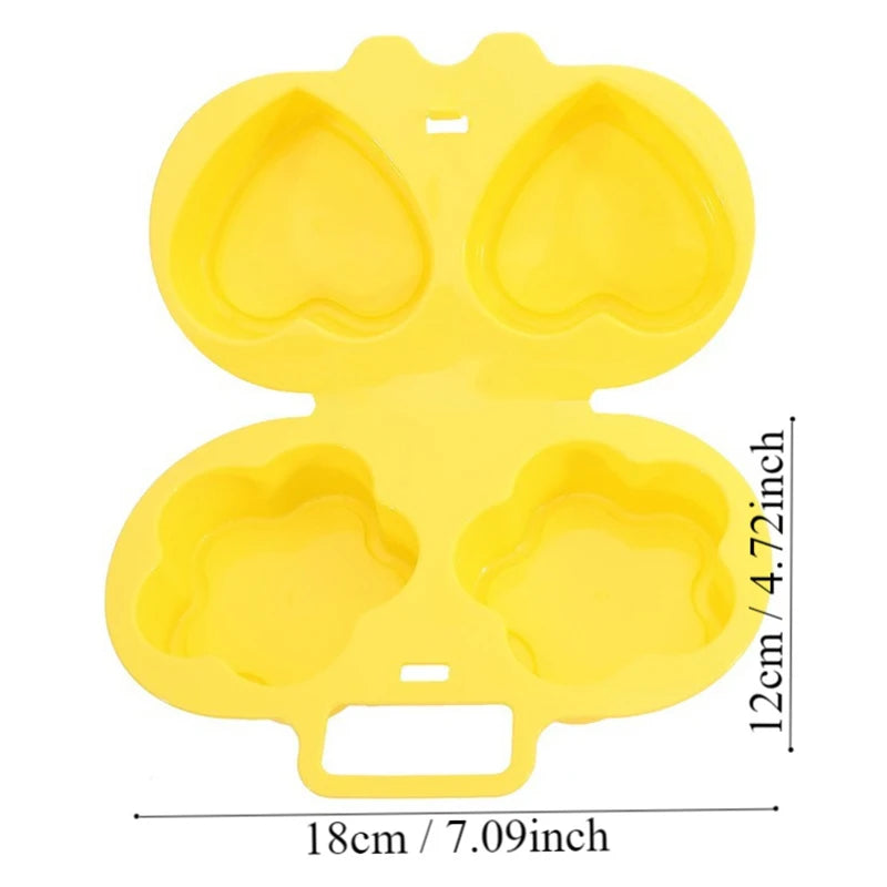 New Microwave Egg Steamer (flower + Heart) Cooker Steamed Egg Mold Boiled Egg Mold Mini Breakfast