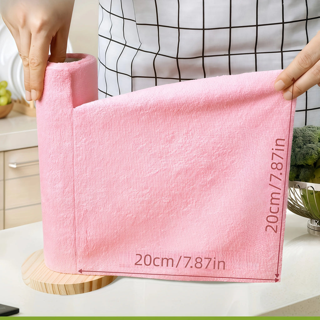 1 roll/20 reusable microfiber cleaning cloths - kitchen towels, multi sided household cloths