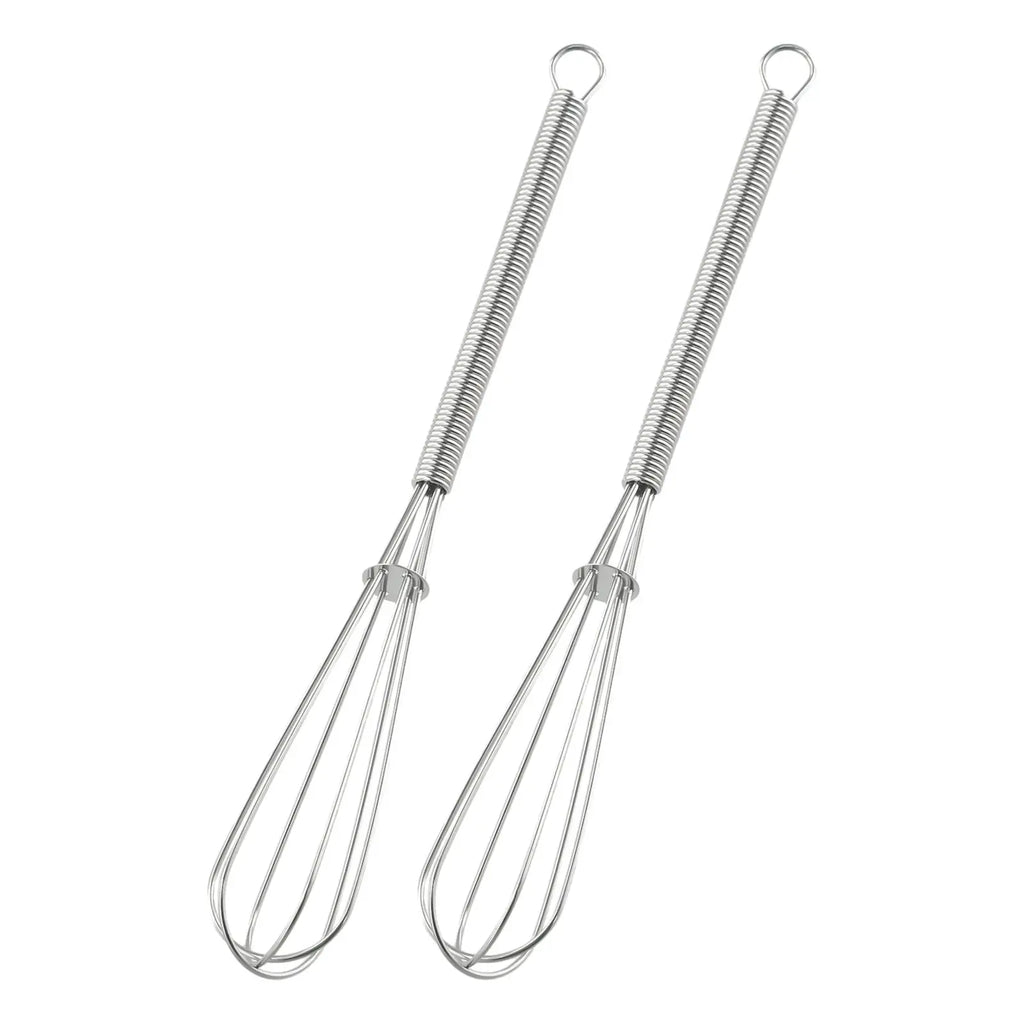 2PCS Mini Small Stainless Steel Balloon Wire Whisk Set Whip Mix Stir Beat Manual Hand Mixer Self Turning Egg Stirrer Kitchen Acc