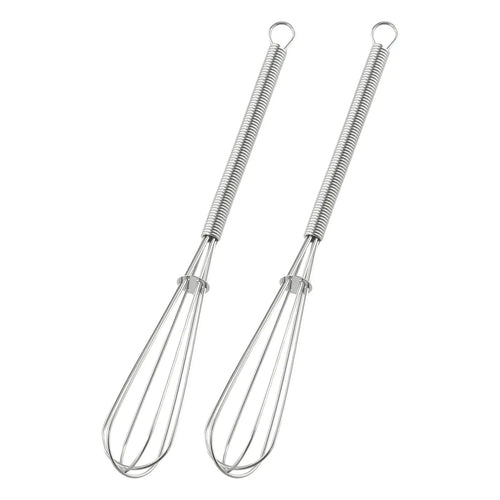 2PCS Mini Small Stainless Steel Balloon Wire Whisk Set Whip Mix Stir Beat Manual Hand Mixer Self Turning Egg Stirrer Kitchen Acc