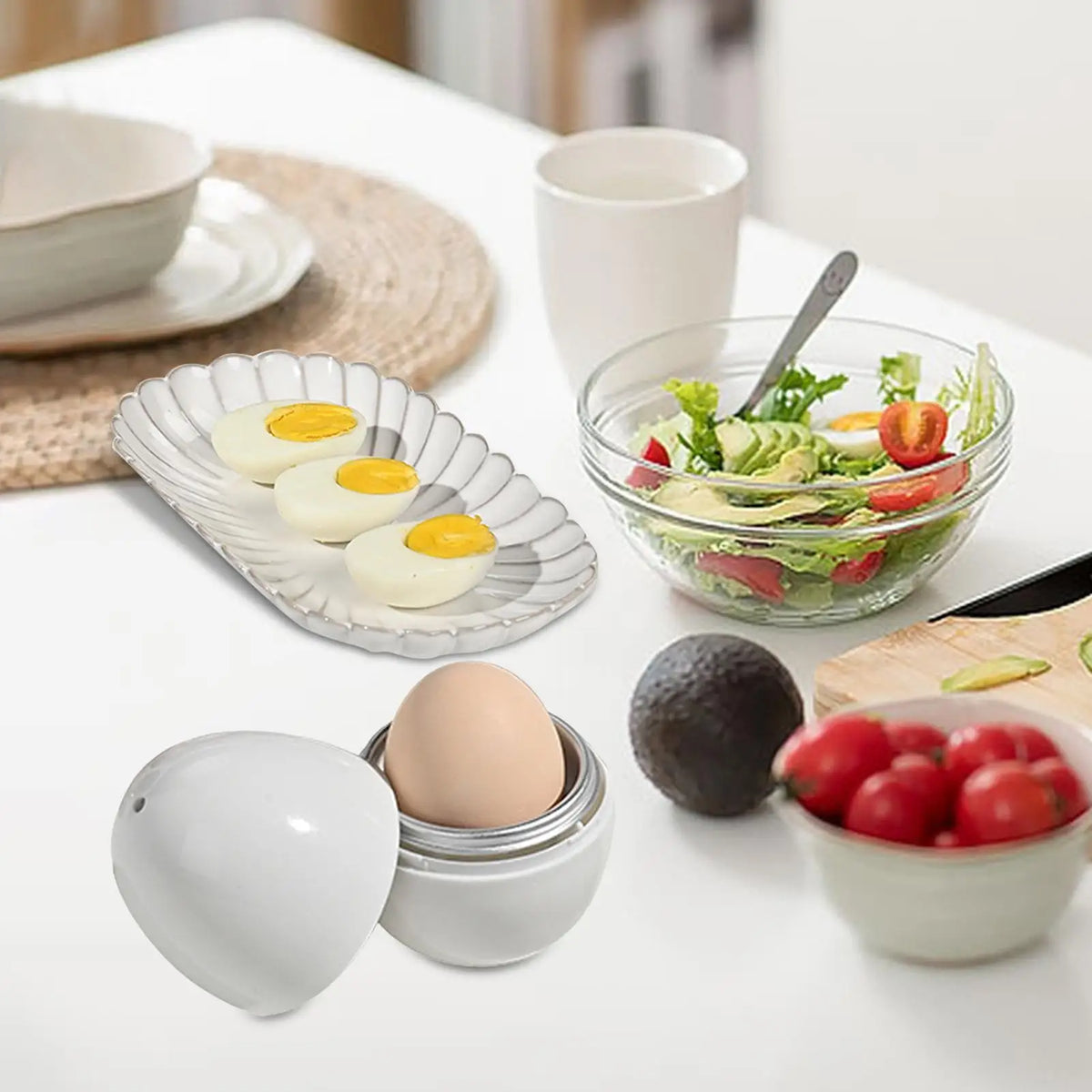 Capacity for 1/4 eggs Microwave Egg Steamer Boiler Cooker Easy Quick 5 Minutes Hard Or Soft Boiled Kitchen Cooking Tools
