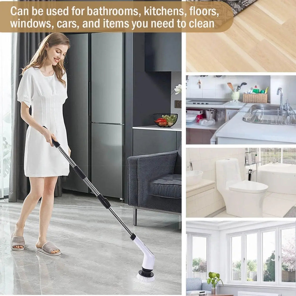 Cepillo Giratorio Eléctrico Inalámbrico Multiusos para Limpieza de Cocina, Baño y Aseo - Cepillos de Pelo y Fregonas para el Hogar