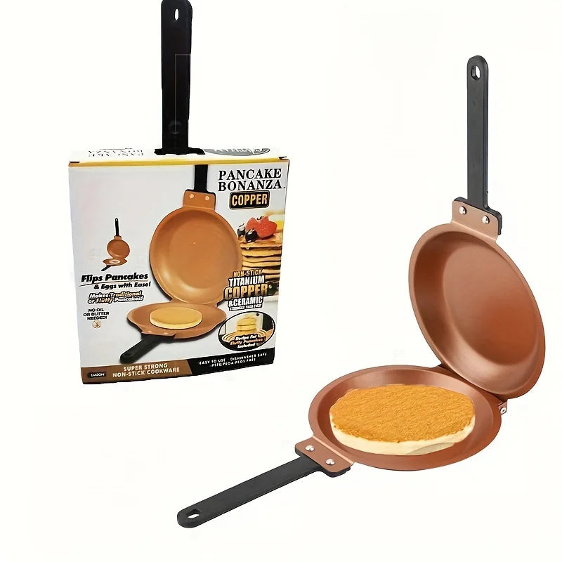 Double Sided Folding Non Stick Frying Pan, Breakfast Pan, Waffle and Cake Frying Pan, Kitchen Tools, New Kitchen Accessories